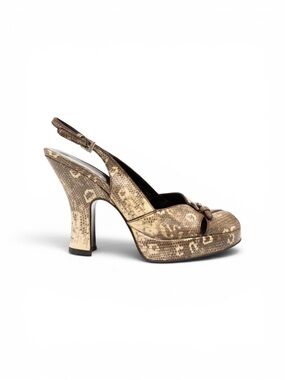 Prada Vintage Ringtail Lizard Platform Heels
